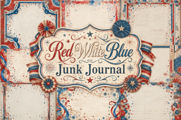 Download Red White Blue Junk Journal - Red Collection