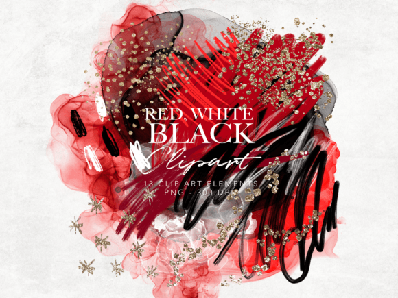 Download Red and Black Splashes Clipart Scrawls - Red Collection