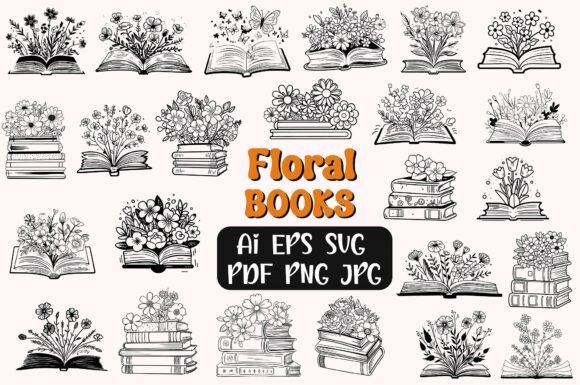 Download Floral Book SVG, Book with Flowers - Floral Collection