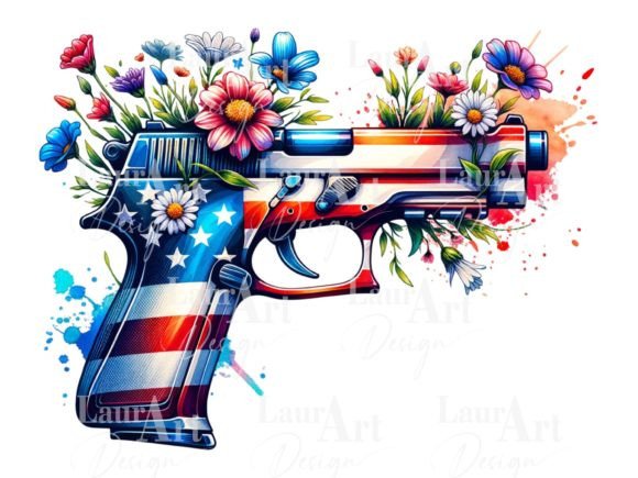 Download Floral Gun Patriotic - Floral Collection
