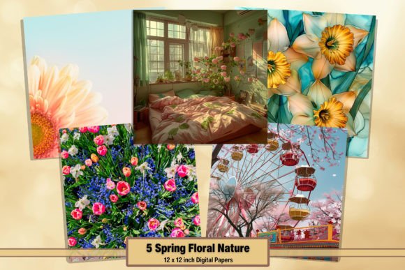 Download Spring Floral Digital Collage Sheets 6 - Premium Bundle