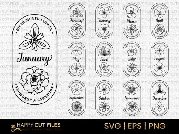 Download Birth Flower Svg Bundle Boho Clip Art - Boho clip art Collection
