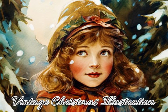 Download Vintage Christmas Card Illustration IV - Vintage christmas card Collection