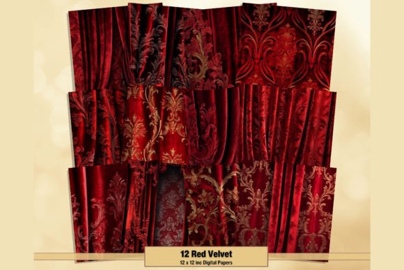Download Red Velvet Theater Curtain Digital Paper - Premium Resources