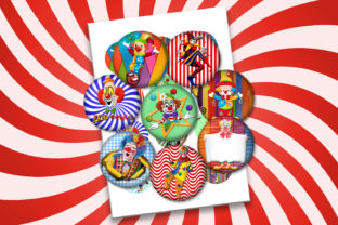 Download Circus Clowns Digital Collage Sheets 2x - Premium Resources
