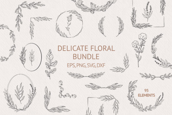 Download Hand Drawn Delicate Floral Bundle - Floral Collection